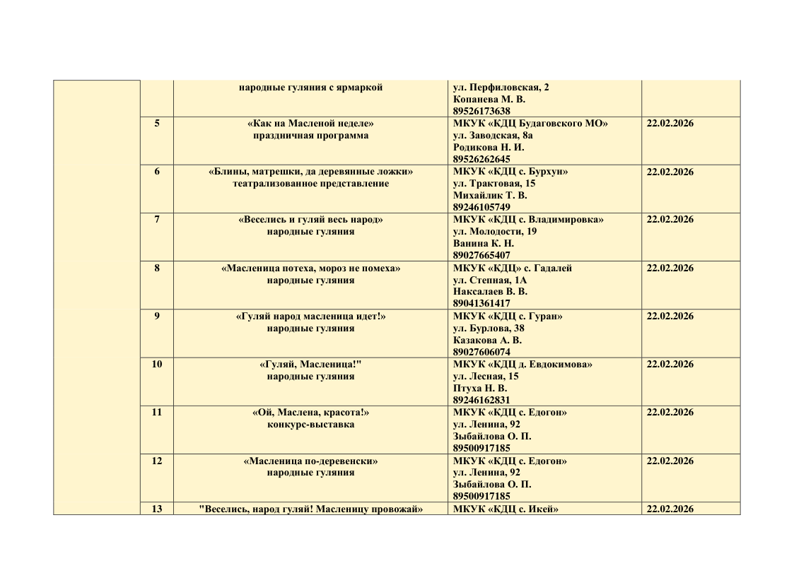 План на январь