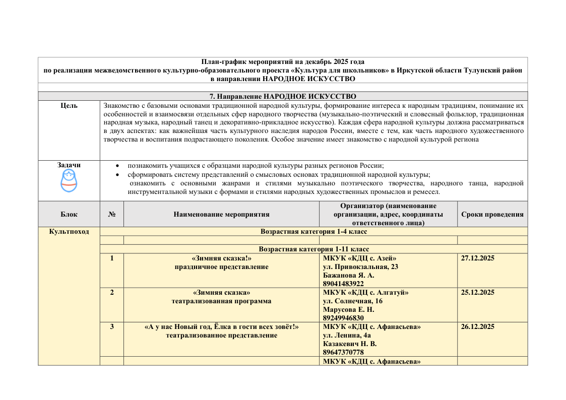 План график