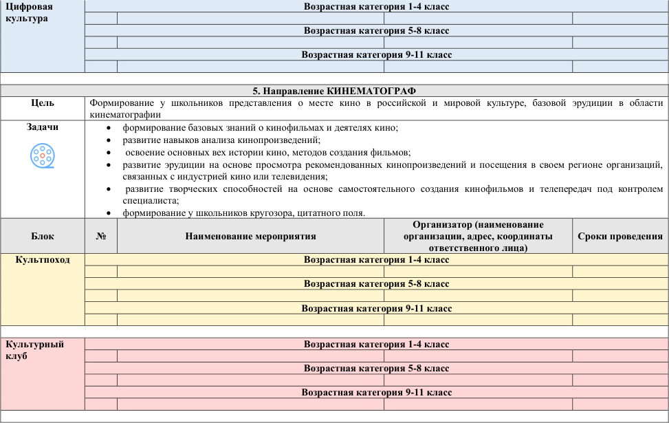 План на октябрь 5